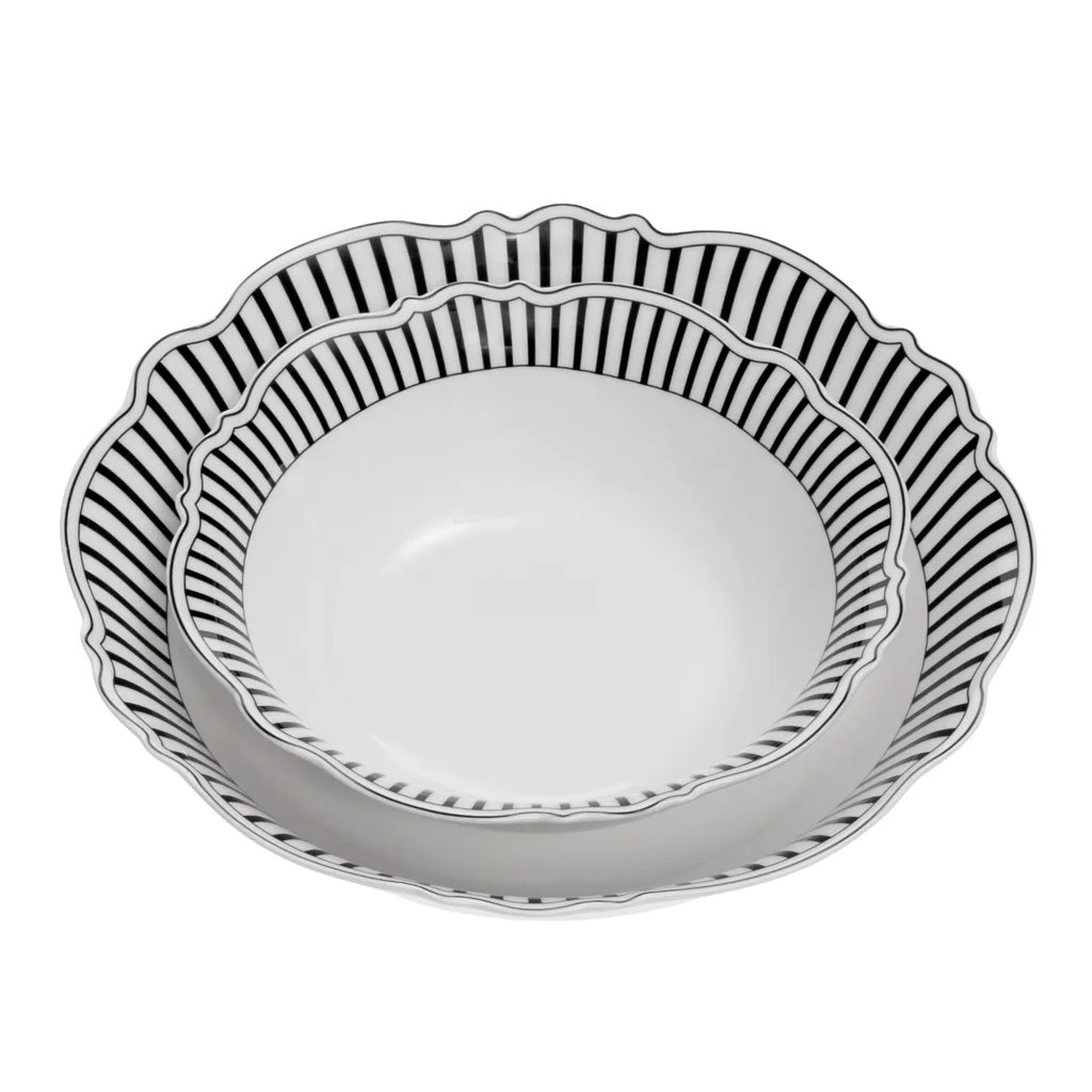 Jenna Clifford Ivory Noir Salad Bowl, 23cm