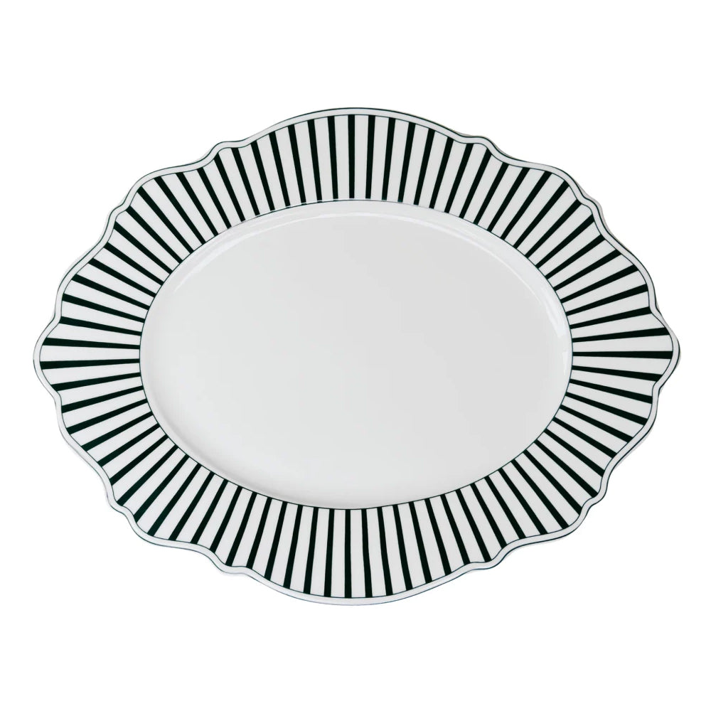 Jenna Clifford Ivory Noir Oval Platter, 35cm