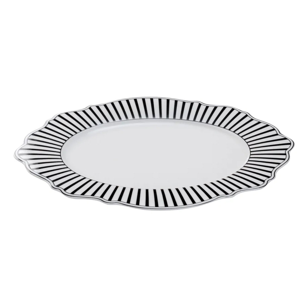 Jenna Clifford Ivory Noir Oval Platter, 35cm