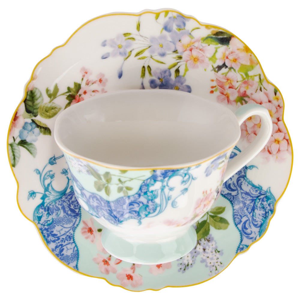 Jenna Clifford Belle Fleur Cup & Saucer, Set of 4