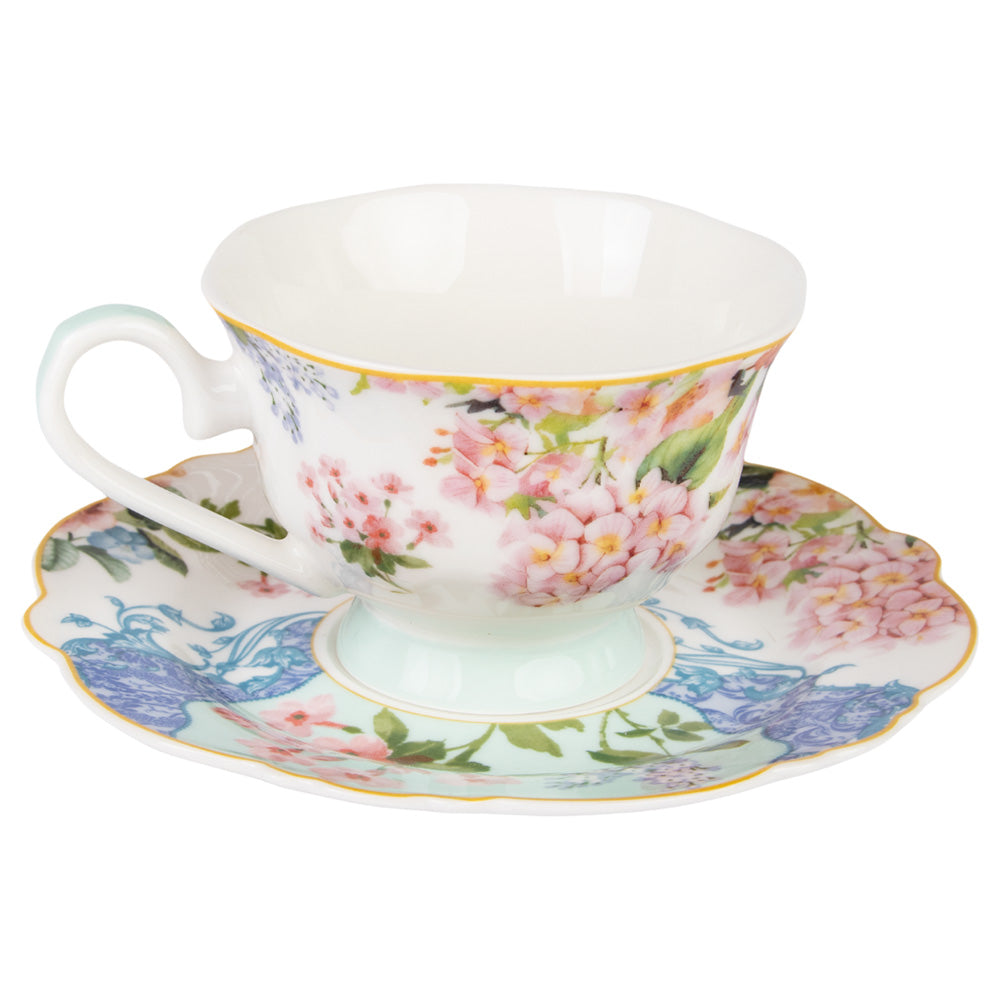 Jenna Clifford Belle Fleur Cup & Saucer, Set of 4