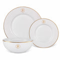 JAN Gold Rimmed Dinner Set, 12pc