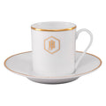 JAN Gold Rimmed Espresso Cup and Saucer, 100ml