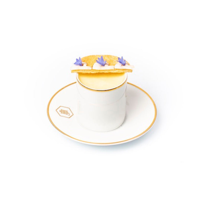 JAN Gold Rimmed Espresso Cup and Saucer, 100ml