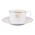 JAN Gold Rimmed Cup and Saucer, 220ml