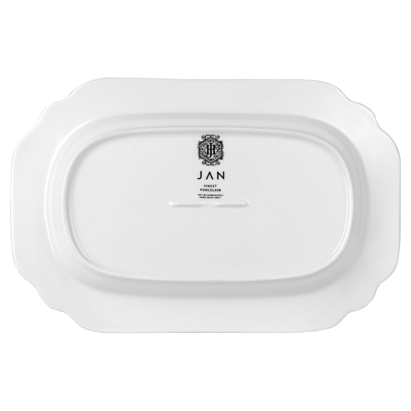 JAN Gold Rimmed Rectangular Platter, 38cm