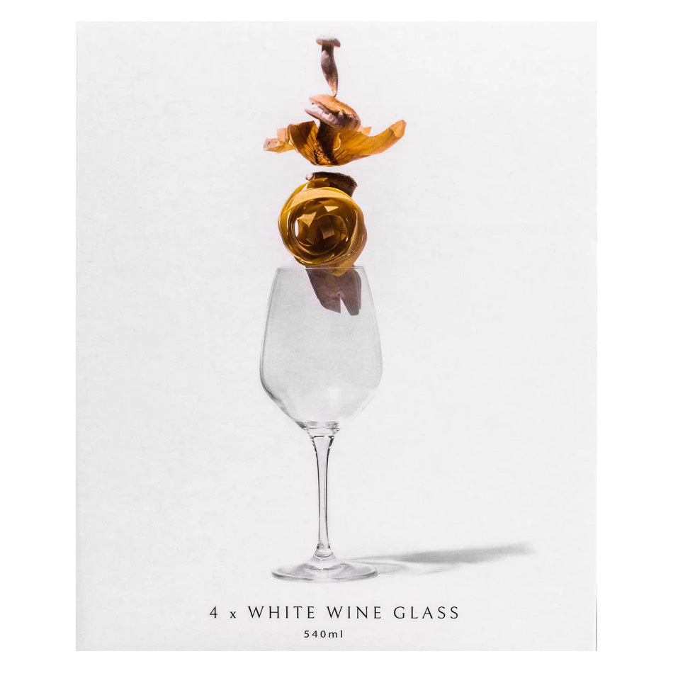 JAN Crystal White Wine Glasses, Set of 4