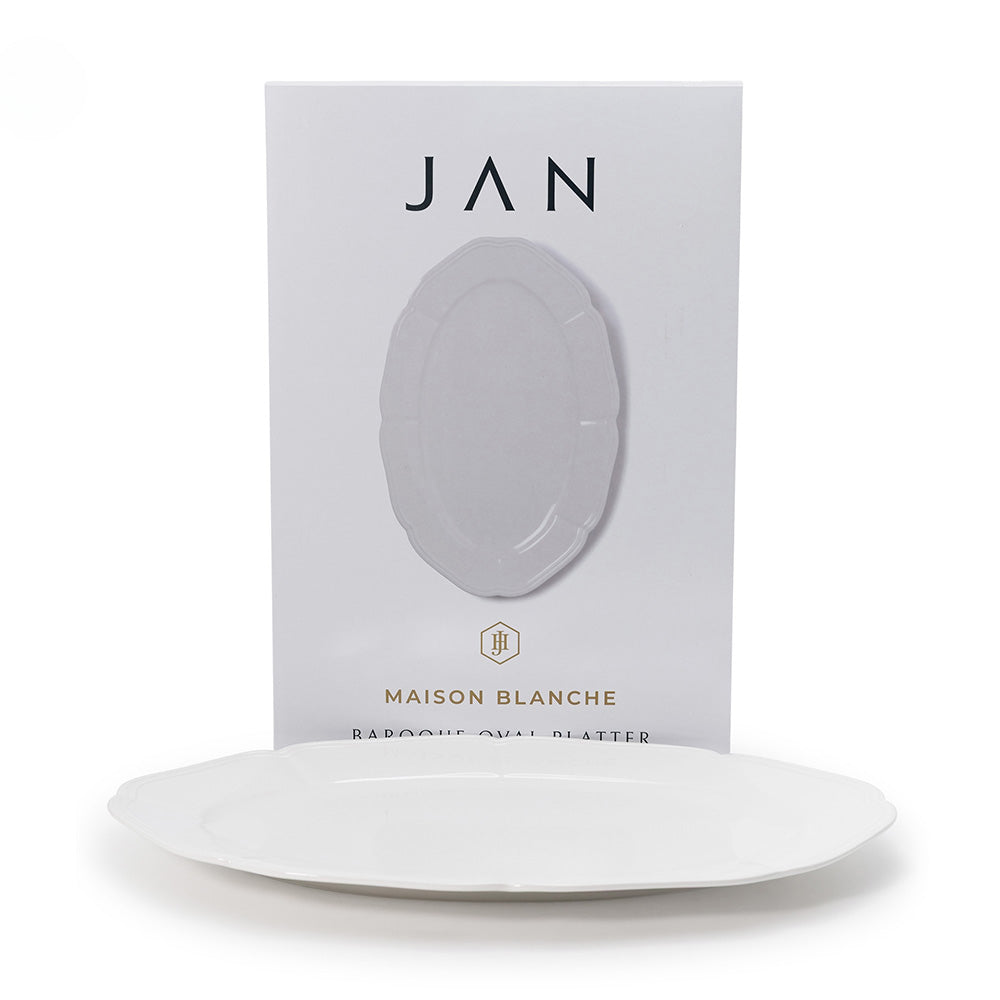 JAN Maison Blanche Baroque Oval Platter, 41cm