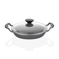 Premium Cast Aluminium Egg Pan with Glass Lid - 18cm