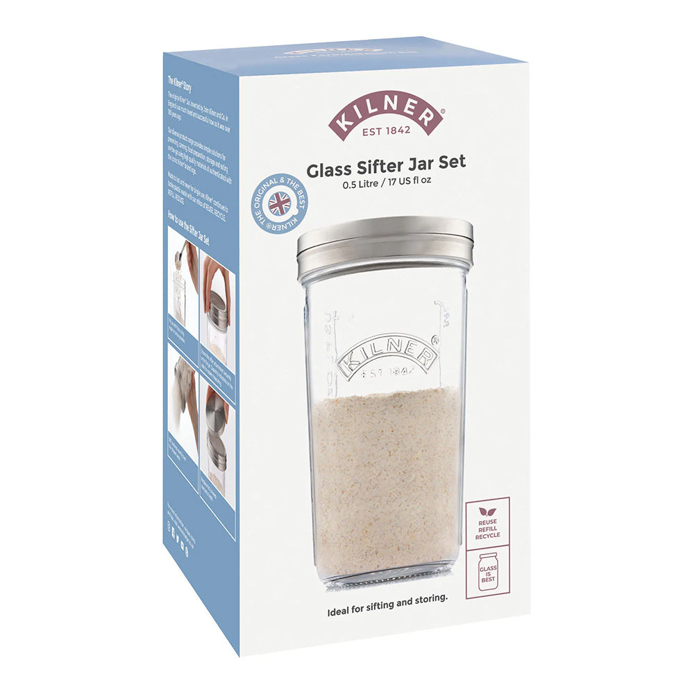 Kilner Glass Sifter Jar Set, 500ml
