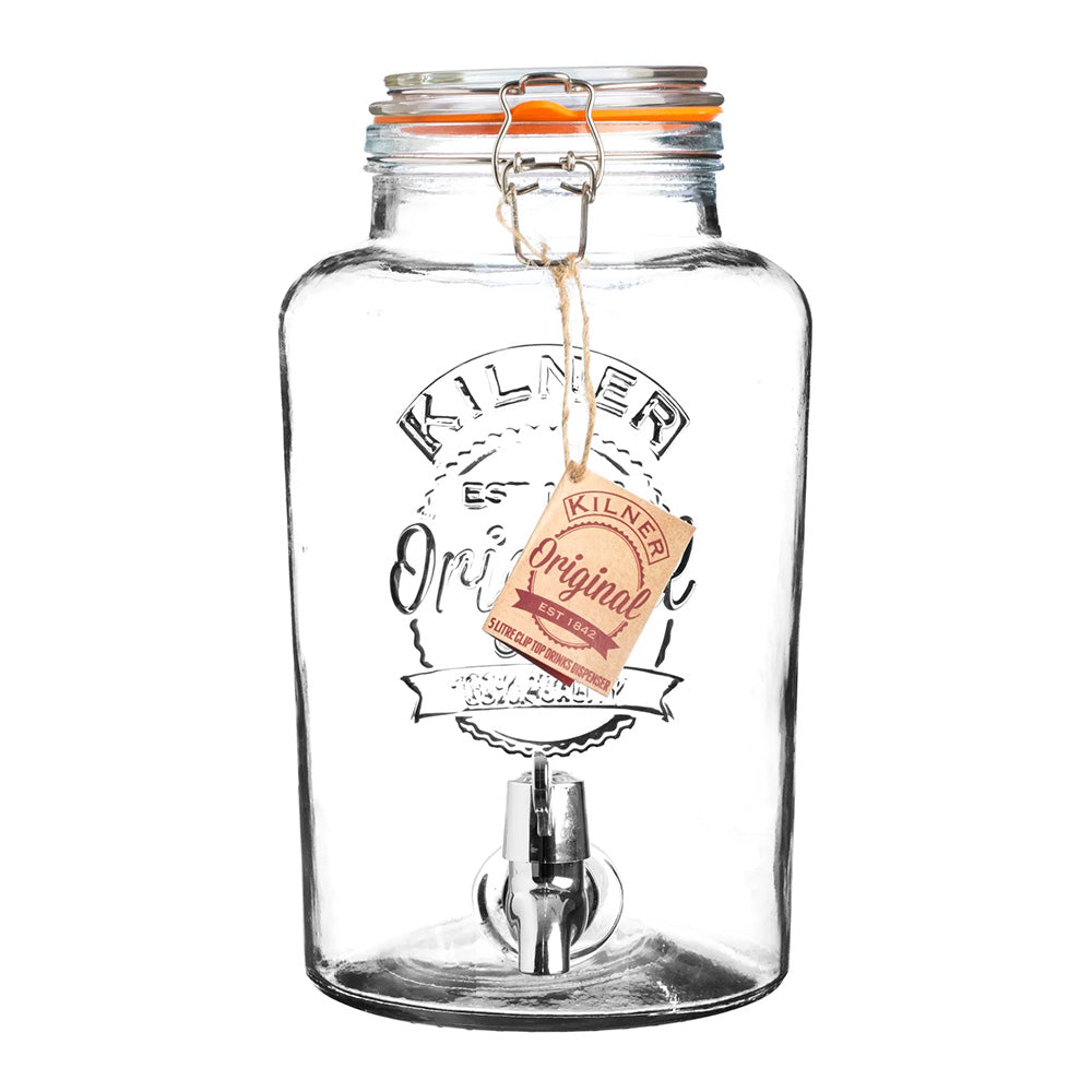 Kilner Original Clip-Top Round Beverage Dispenser, 5L