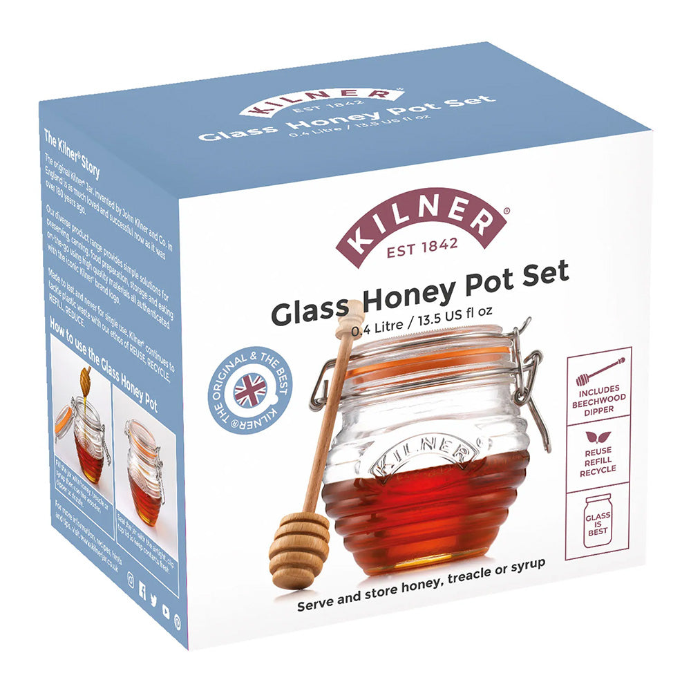 Kilner Glass Honey Pot with Dipper, 400ml