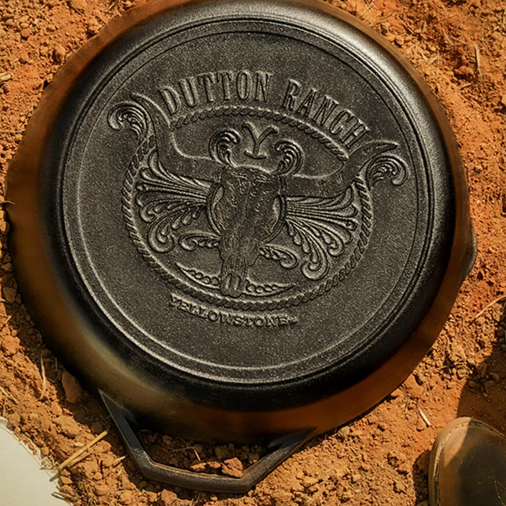 Lodge Yellowstone Seasoned Cast Iron Steer Skillet, 30cm