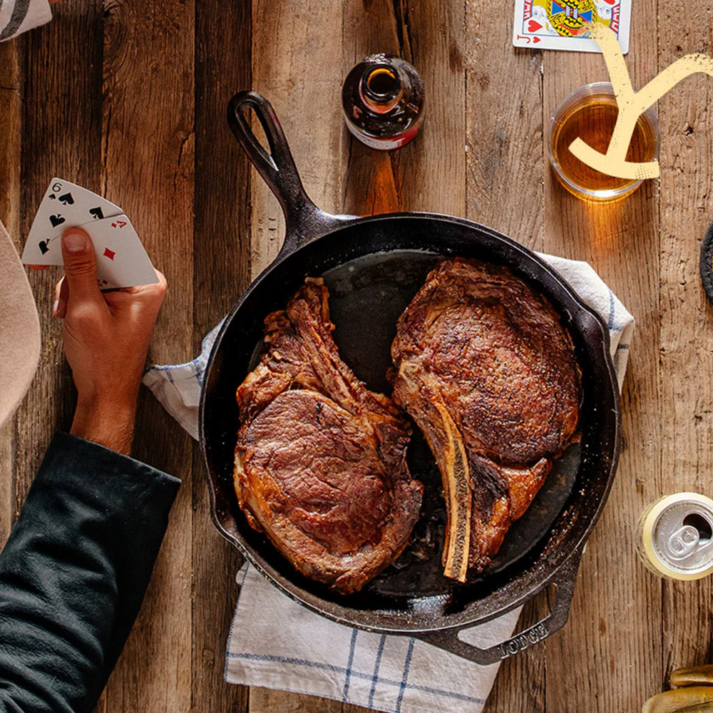 Lodge Yellowstone Seasoned Cast Iron Steer Skillet, 30cm