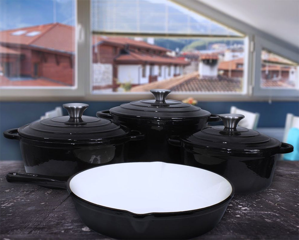 Royal Enamelled Cast Iron Cookware set, 7pc