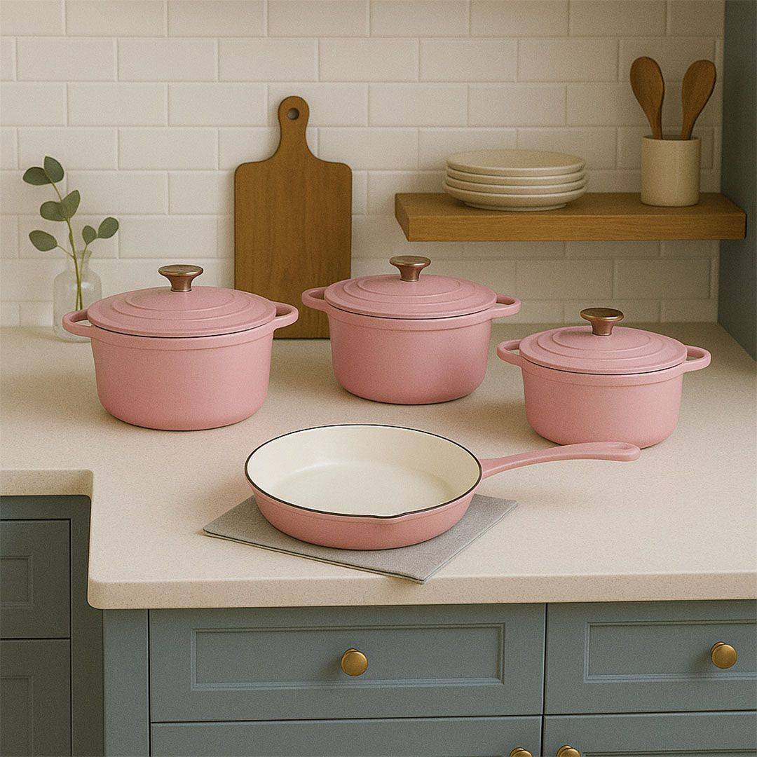 Royal Enamelled Cast Iron Cookware set, 7pc