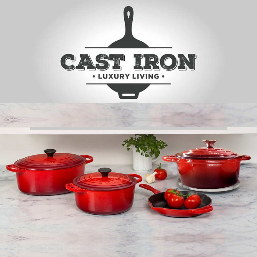 Royal Enamelled Cast Iron Cookware set, 7pc