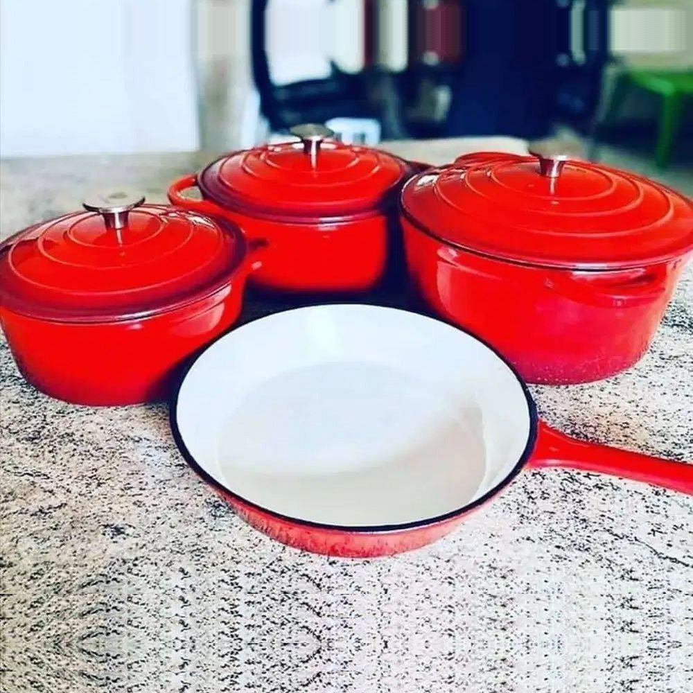 Royal Enamelled Cast Iron Cookware set, 7pc