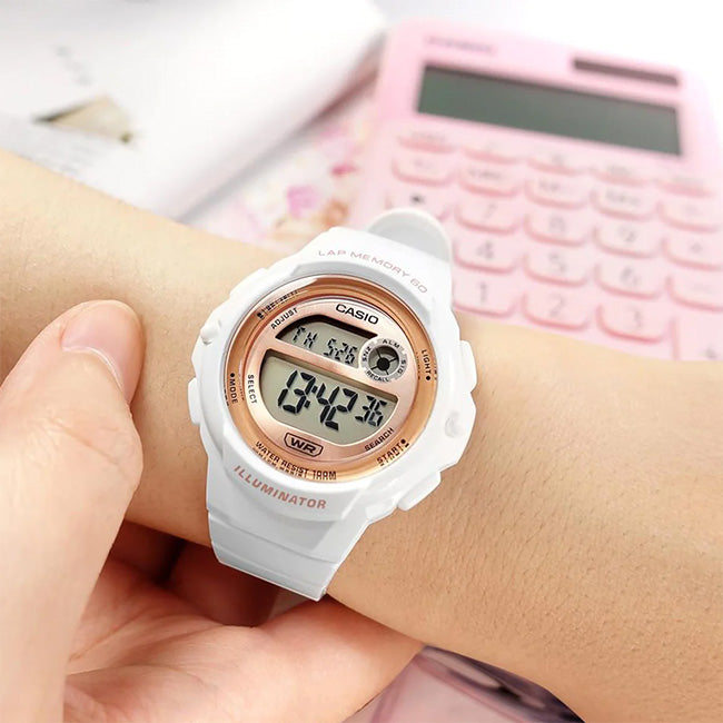Casio Standard Women's 100m Digital Fitness Wrist Watch, LWS-1200H-7A2VDF