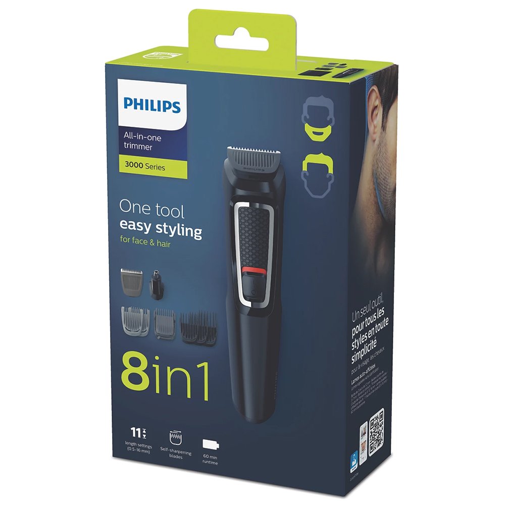 Philips Series 3000 8-In-1 MultiGroom Face Trimmer
