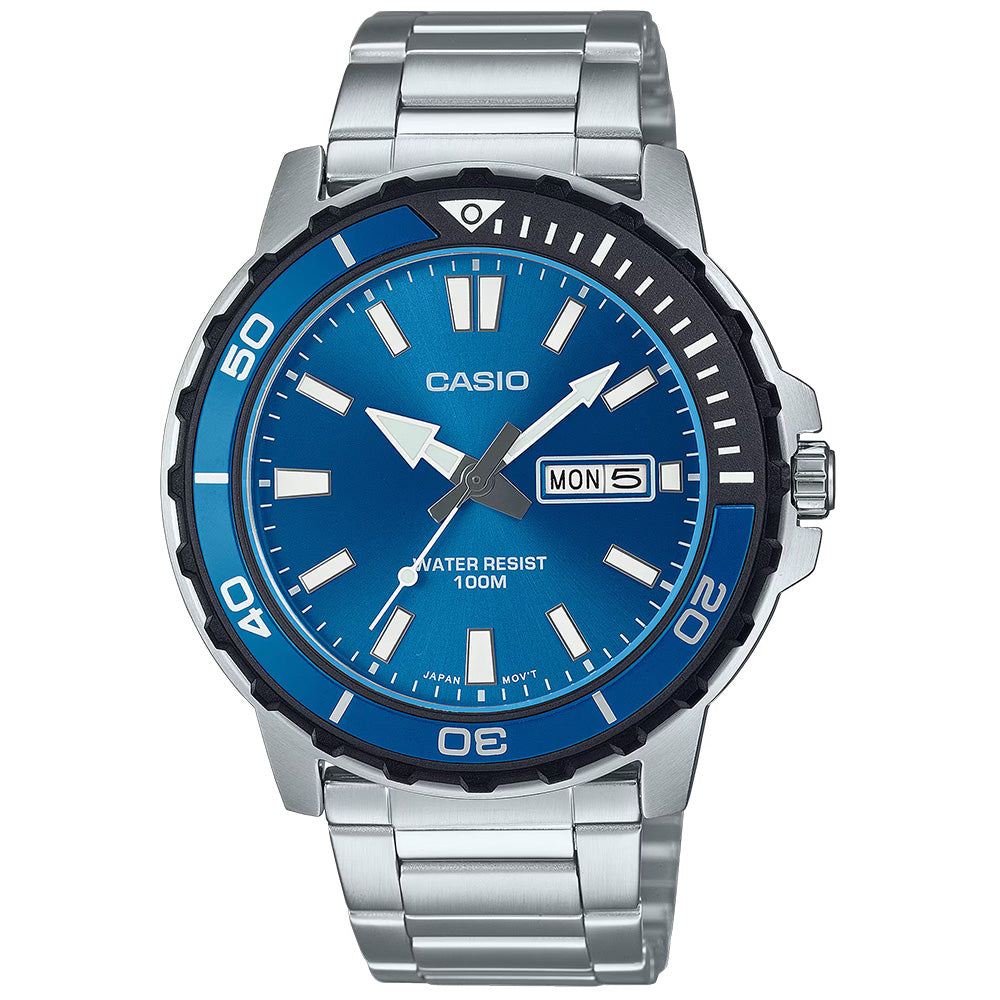 Casio Standard Men's 100m Marine Wrist Watch, MTD-125D-2A1VDF