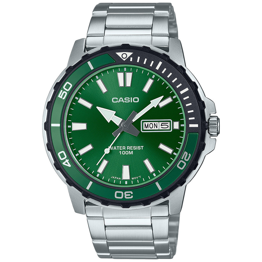 Casio Standard Men's 100m Marine Wrist Watch, MTD-125D-3AVDF