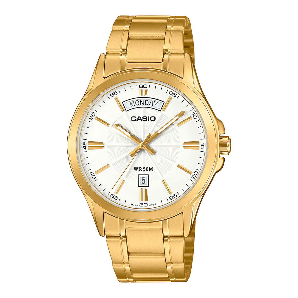 Casio Standard Men's 50m Analogue Wrist Watch, MTP-1381GD-7AVDF