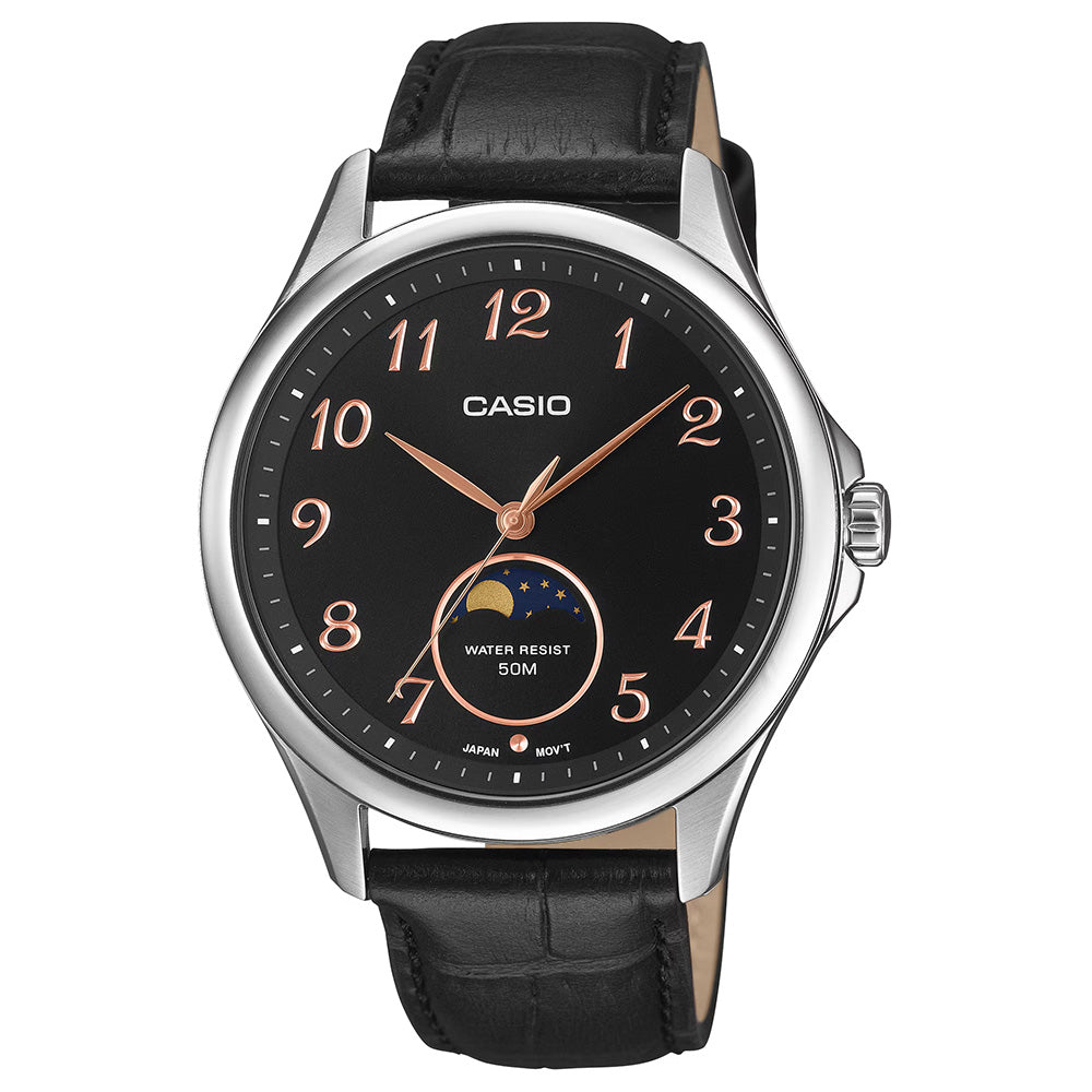 Casio Standard Men's 50m Analogue Moon Phase Wrist Watch, MTP-M110L-1AVDF