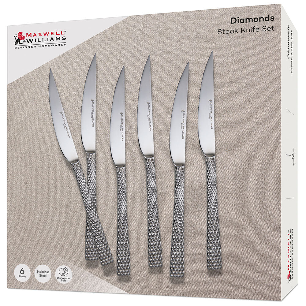 Maxwell & Williams Diamonds Steak Knife Set, 6pc