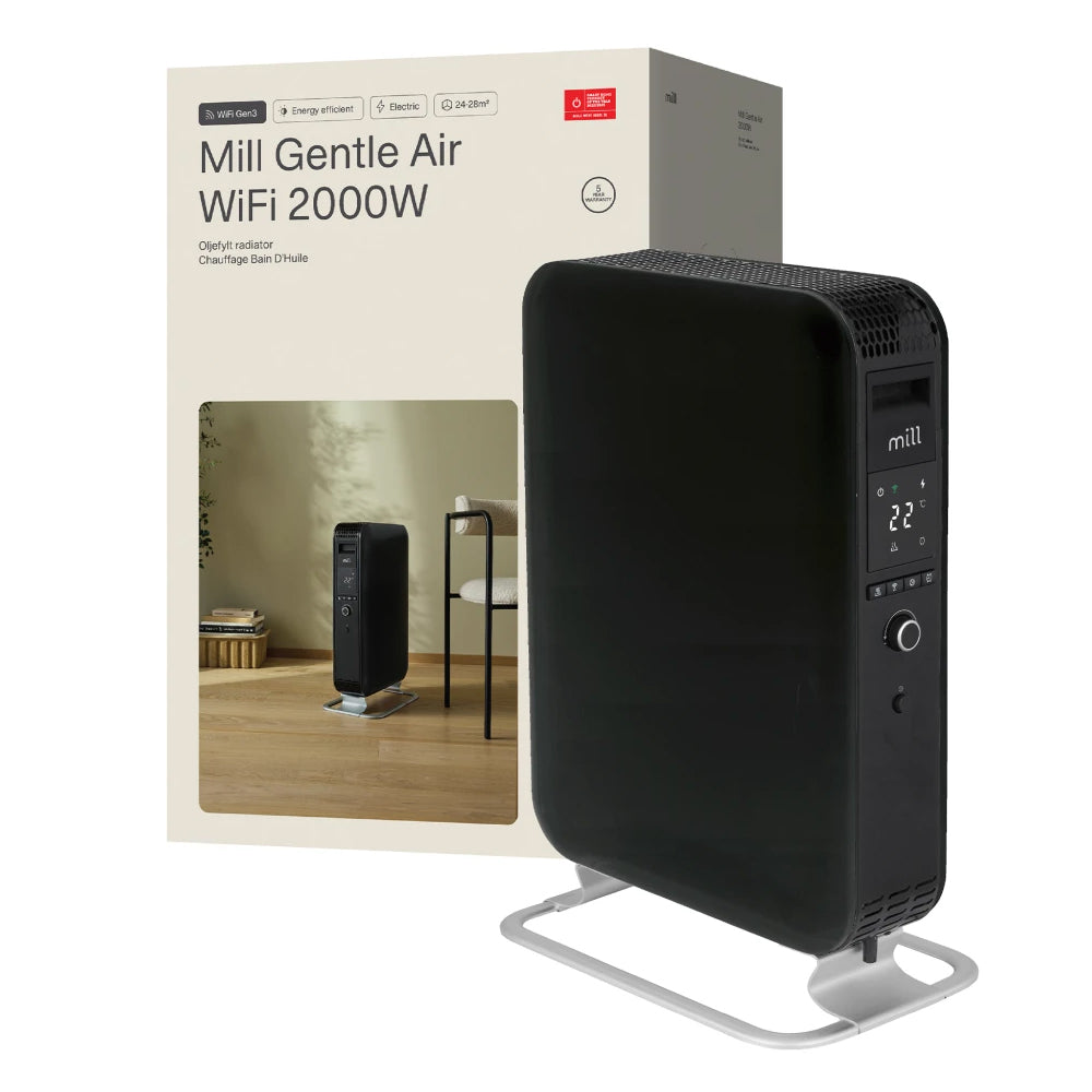 Mill Black Gentle Air Wi-Fi Oil-Filled Radiator Heater