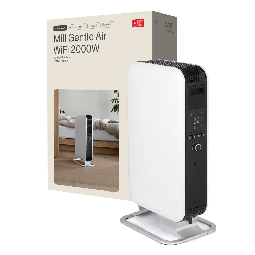 Mill White Gentle Air Wi-Fi Oil-Filled Radiator Heater