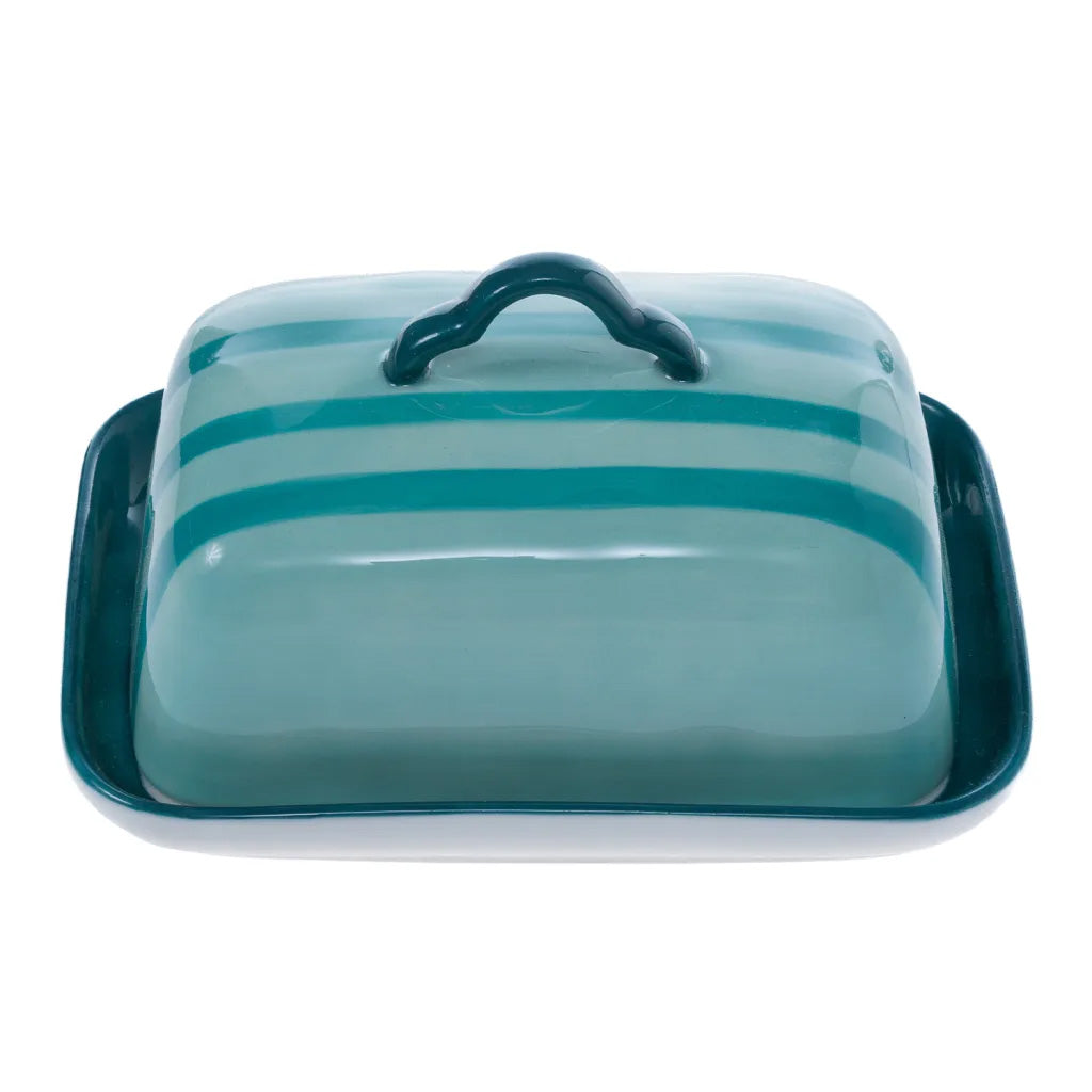 Olivia Princess Hand-Painted Butter Dish with Cow Decal