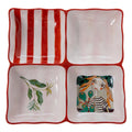 Olivia Princess Hand-Painted 4-Division Square Bowl, 22cm