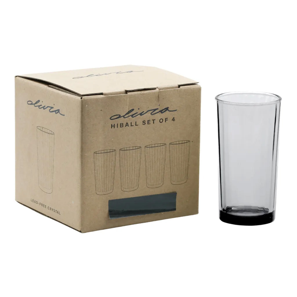 Olivia Princess Crystal Hiball Glasses, Set of 4