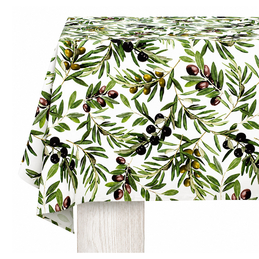DSA Linen Country Olive Rectangular Tablecloth