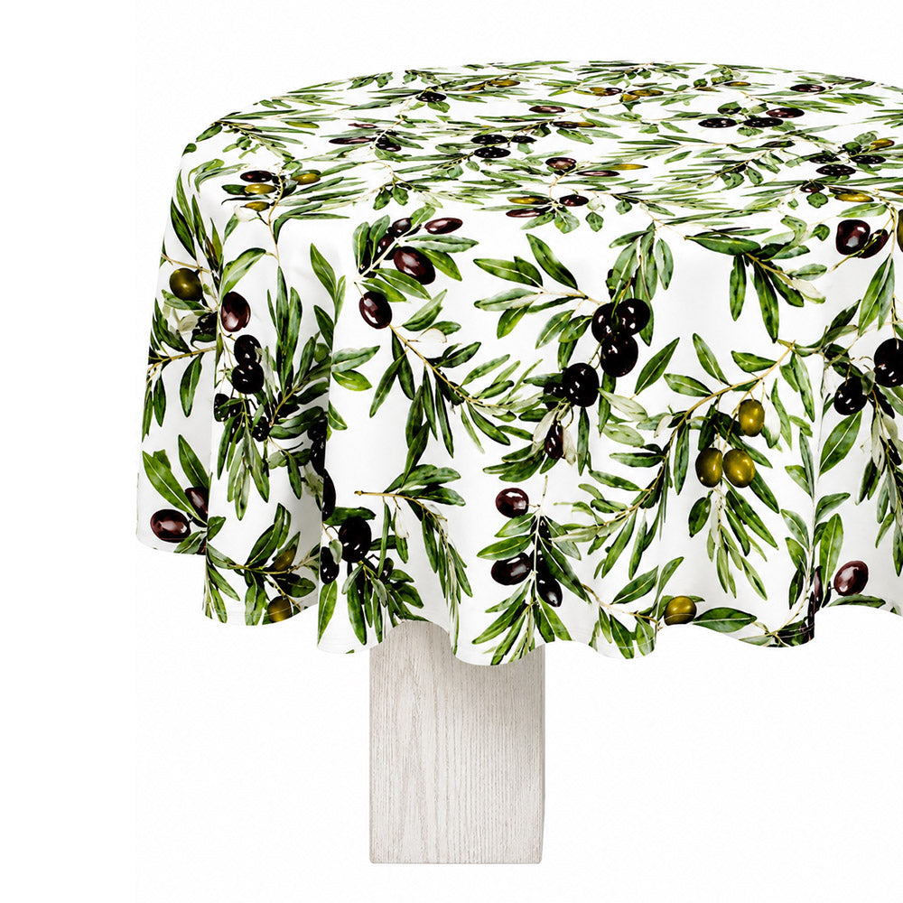 DSA Linen Country Olive Round Tablecloth