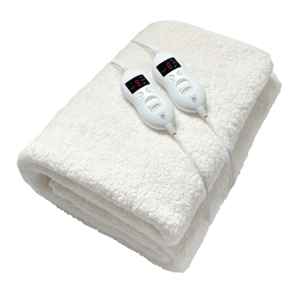 Pure Pleasure Sherpa Fitted Electric Blanket with Elastic