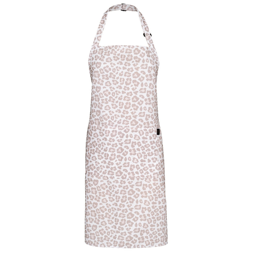 DSA Linen Leopard Print Full Bib Apron