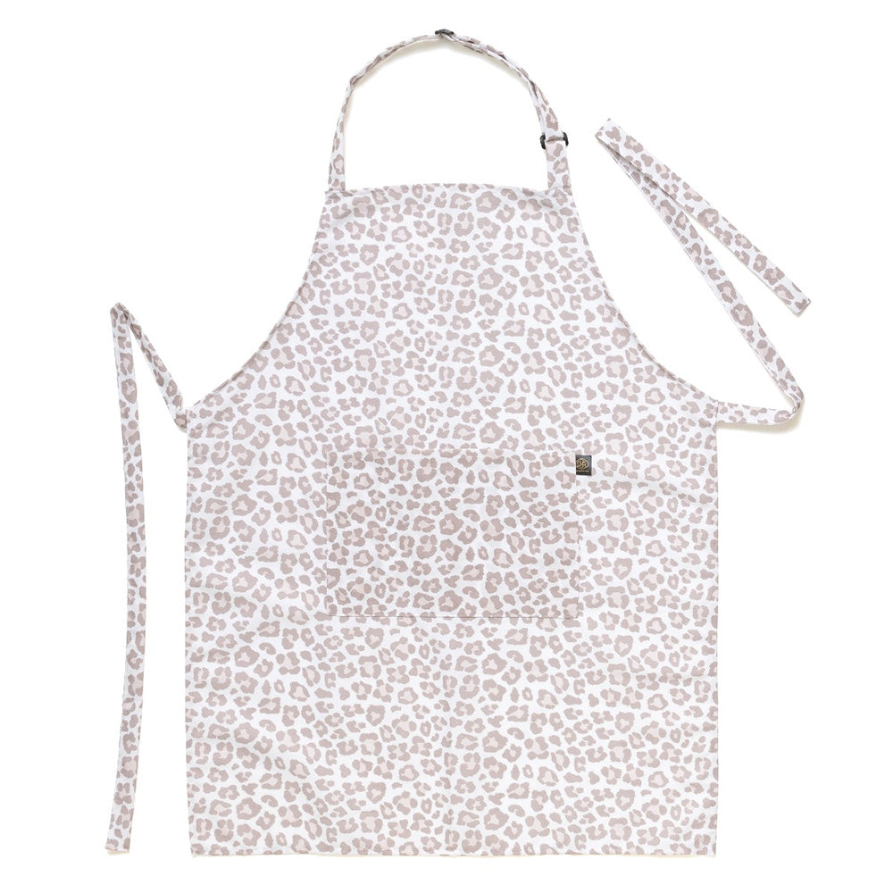 DSA Linen Leopard Print Full Bib Apron