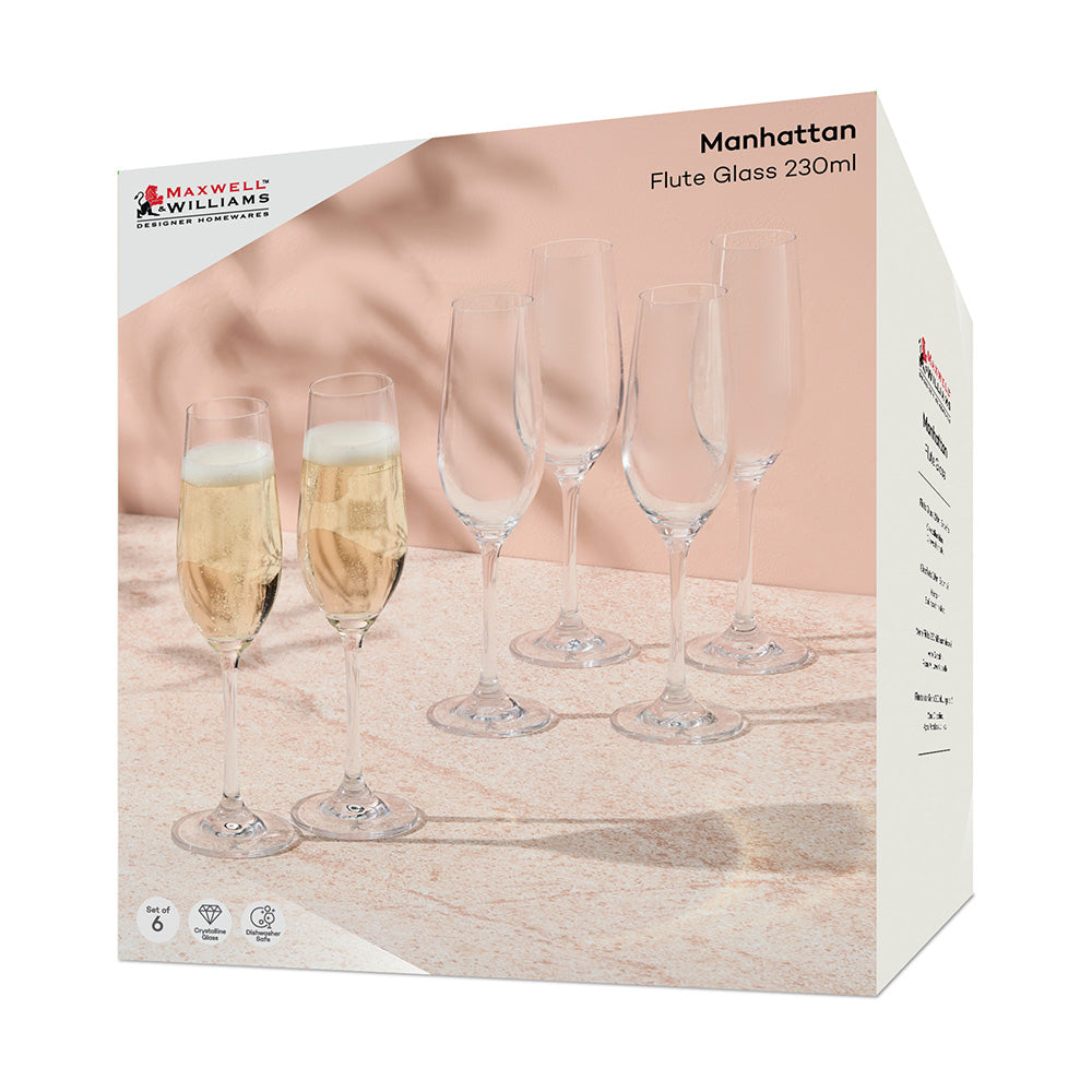 Maxwell & Williams Manhattan Champagne Flutes, Set of 6