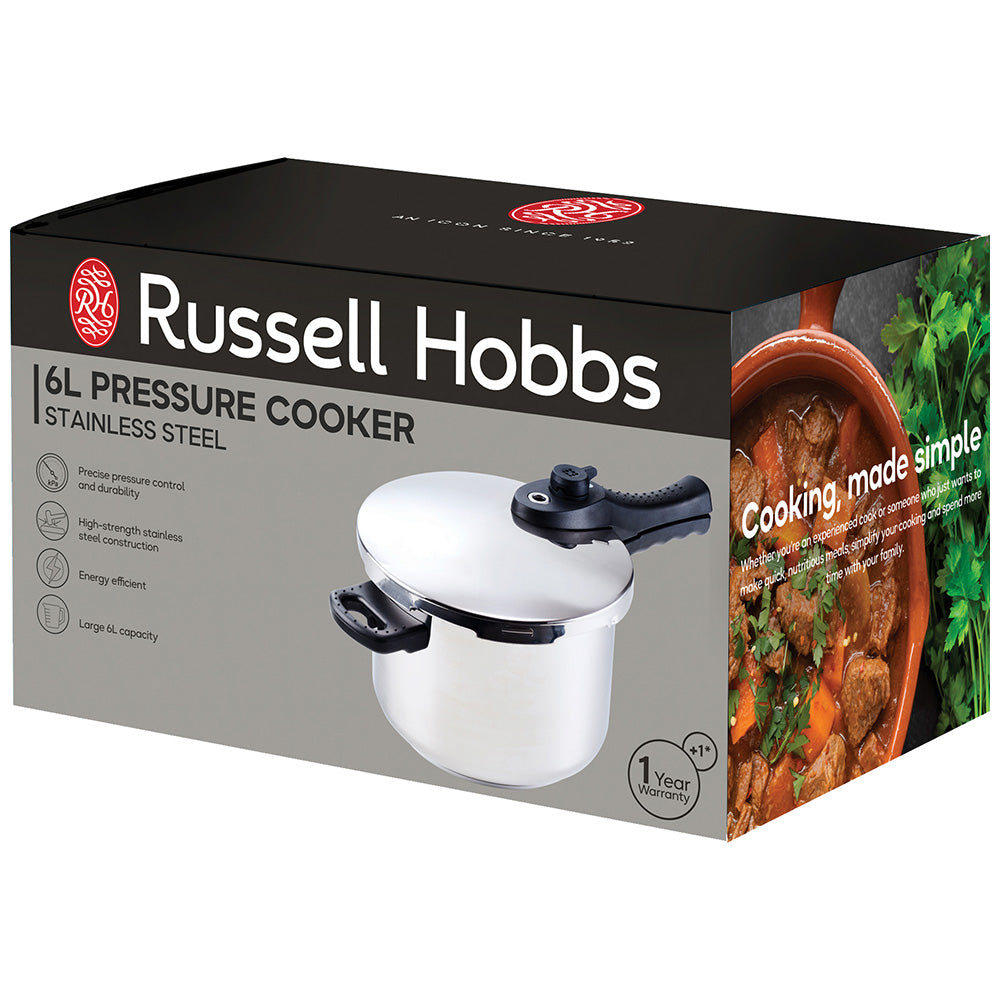 Russell Hobbs Stainless Steel Pressure Cooker, 6L