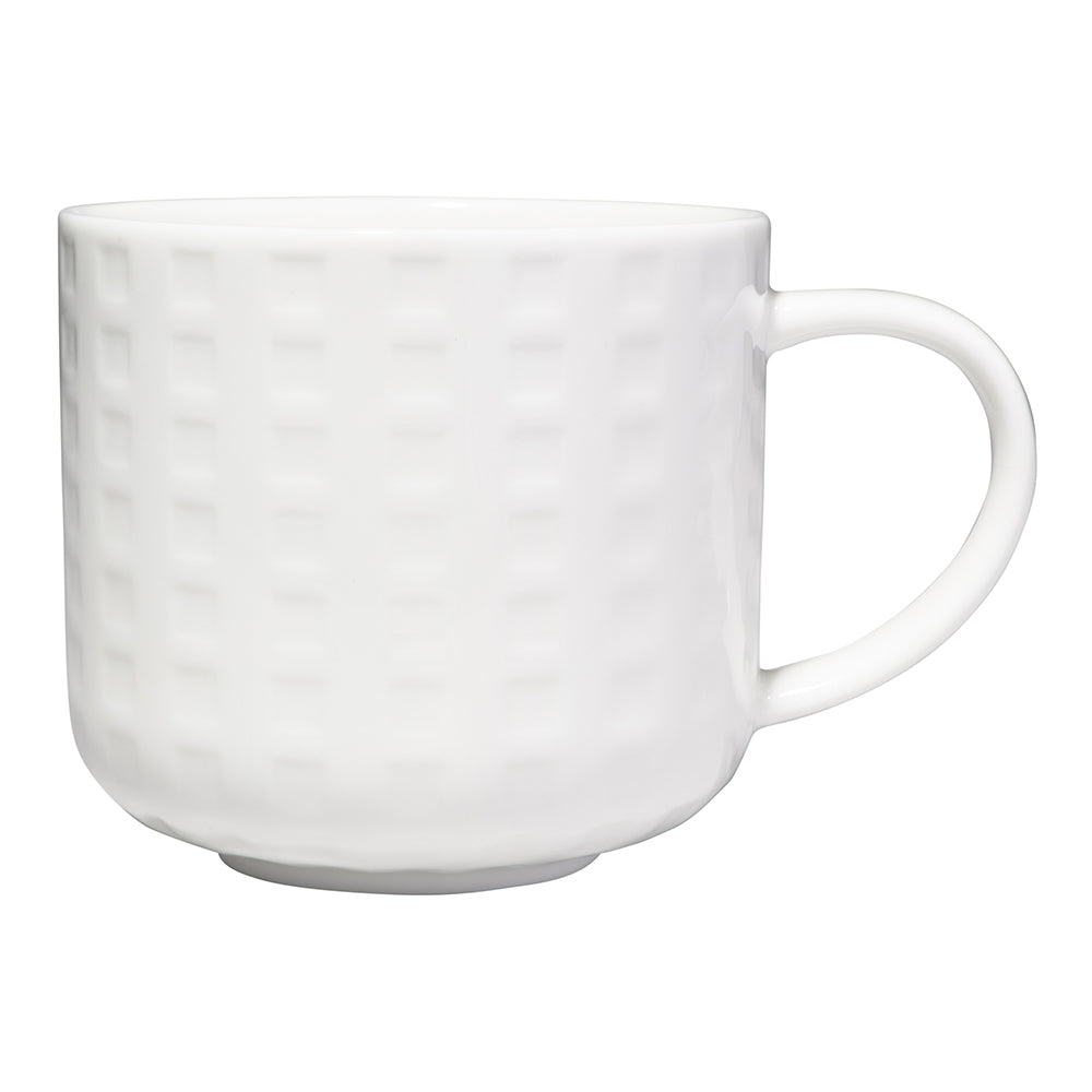 Maxwell & Williams White Basics Grid Mug, 440ml