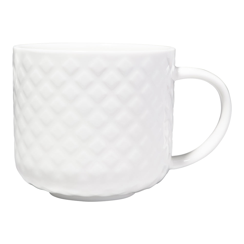 Maxwell & Williams White Basics Quilted Diamond Mug, 440ml