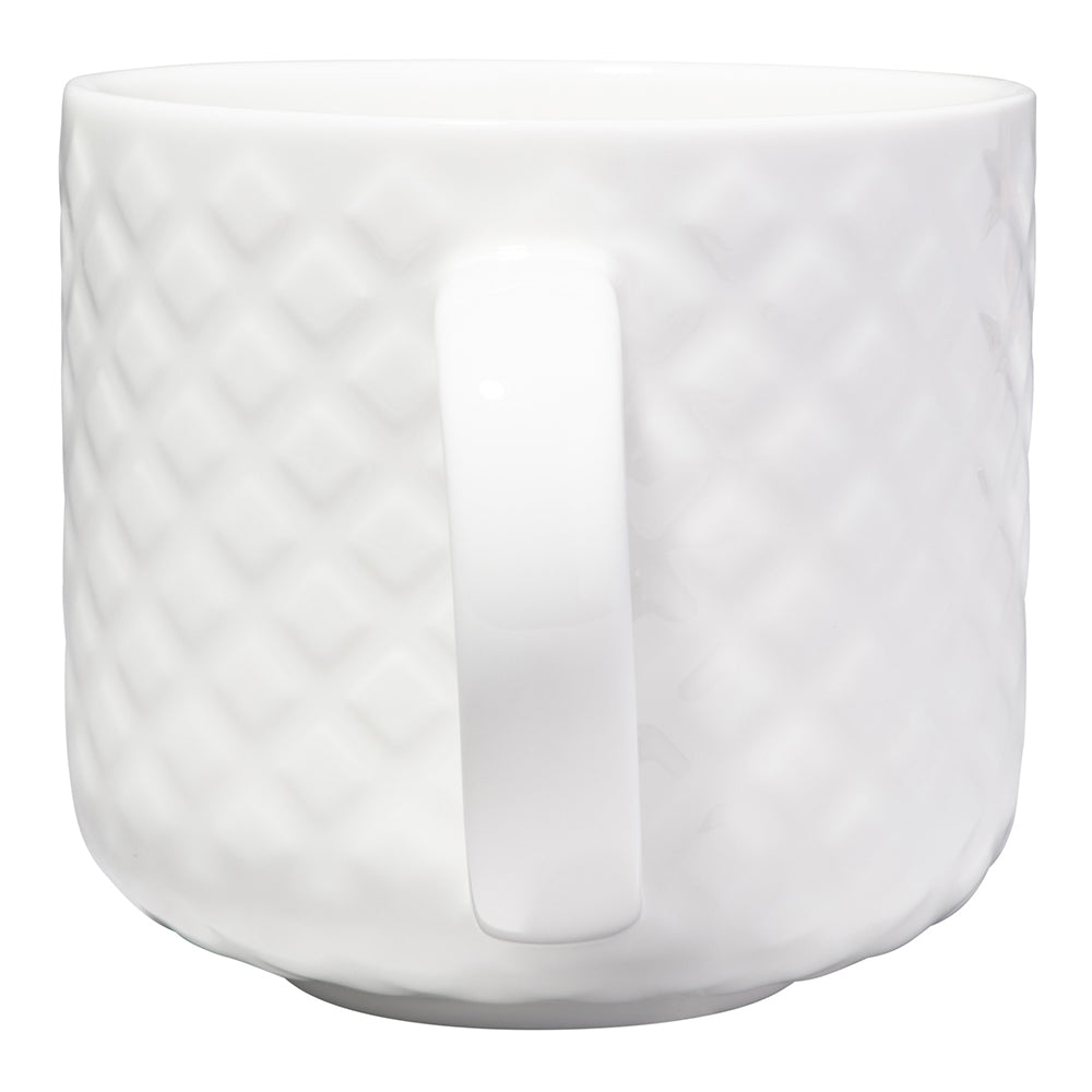 Maxwell & Williams White Basics Quilted Diamond Mug, 440ml