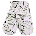 DSA Linen Robyn Valerie Olive Branch White Double Oven Glove