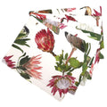 DSA Linen Cape Sugarbird Protea White Placemats, Set Of 6