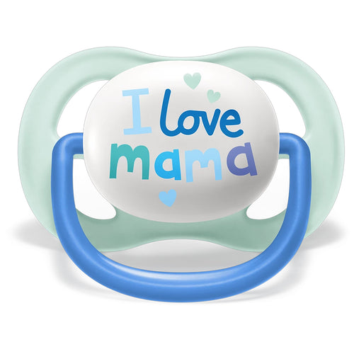 Avent Set Of 2 Ultra Air Pacifiers, I Love Mama & Boat (0-6m)