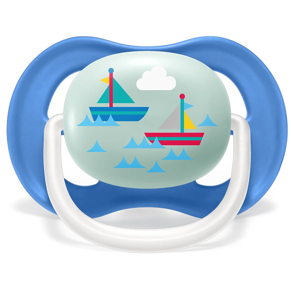 Avent Set Of 2 Ultra Air Pacifiers, I Love Papa & Yachts (6-18m)