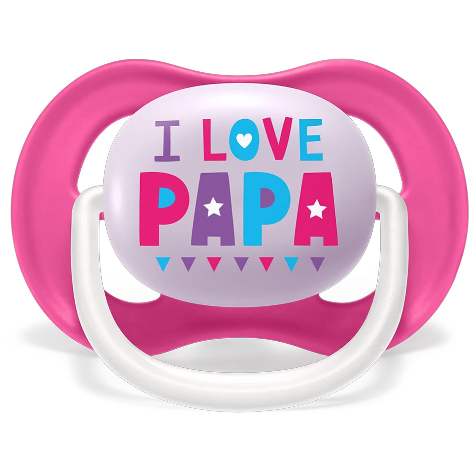 Avent Set Of 2 Ultra Air Pacifiers, I Love Papa & Balloon (6-18m)