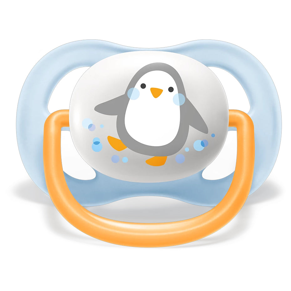 Avent Set Of 2 Ultra Air Pacifiers, Elephant & Penguin (0-6m)